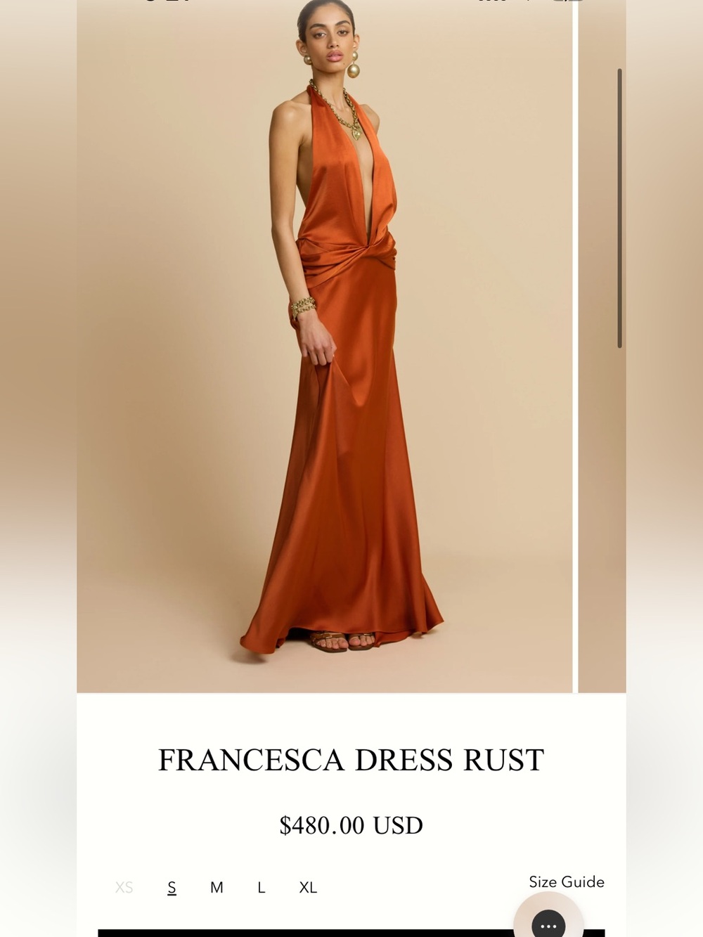 Francesca Rust Halter Maxi Dress